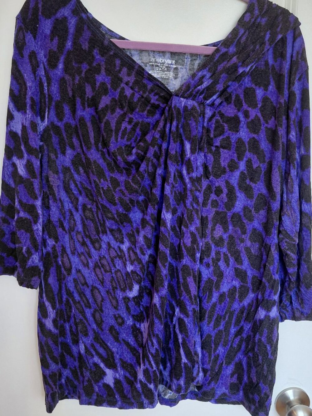 Lane Bryant Purple Cheetah Print Blouse
